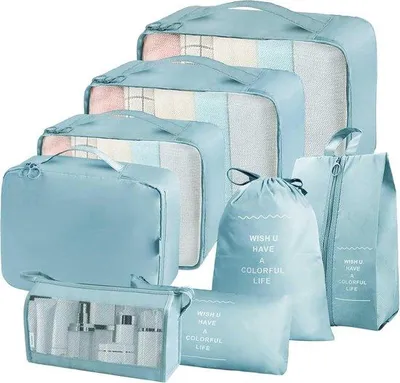 Produktbild von Famanu Koffer Organizer Set 8-teilig - Blau