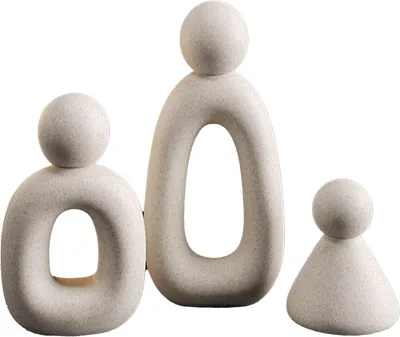 Produktbild von Familie Skulptur 3 Figuren, weiß, Wohnzimmerdekoration