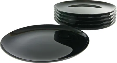 Produktbild von CreaTable, 15888, Italien Party Schwarz, Pizzateller 6-tlg, Opalglas