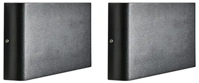 Zdjęcie produktu dla BELIANI Zestaw 2 zewnętrznych lamp ściennych LED czarny aluminium prostokątnych oświetlenie IP54 nowoczesny design