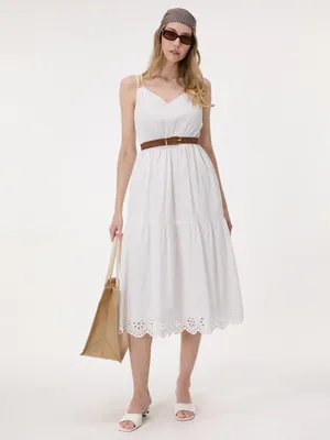 Produktbild von Orsay Weißes, trägerloses Midikleid für Damen mit Stickerei 36