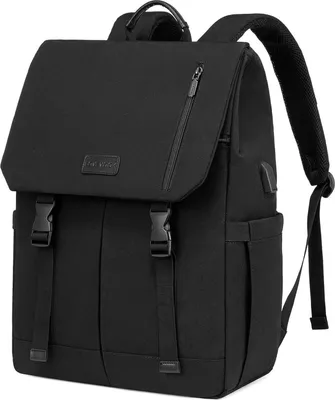 Image de LOVEVOOK Sac à dos pour ordinateur portable Femme Hommes Grand 17.3 pouces Imperméable Uni Ecole Business Noir