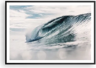 Produktbild von Gerahmtes Poster - Schwarzer Rahmen - Welle Meer Ozean - 100x70 cm - Wand Bild - Wanddeko - Wandbilder - Kunstposter - Wandposter - Bilderrahmen - Bilder - Kunstdruck - P2BAA100x70-4516