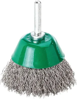 Image de Brosse boisseau D.50mm tige 6mm épaisseur de fil 0,3mm VA 10500min-¹ LESSMANN