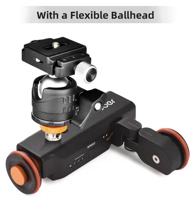 Produktbild von Andoer Motorisierter Kamera-Video-Dolly mit Skalenanzeige, Auto-Dolly, motorisierter Video-Slider-Skater, 3 Geschwindigkeiten einstellbar mit 2,4-G-Fernbedienung, Telefonhalter, Kugelkopf-Ersatz fuer iPhone 15/14/13 fuer Canon Nikon Sony DSLR-Kamera