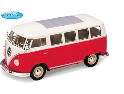 Produktbild von Welly Modellauto 1:24 1962 VW Volkswagen Classical Bus Rot-Weiss WE-22095-ROT