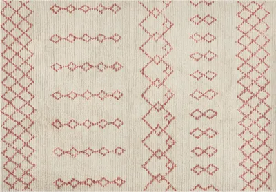Obrázok produktu pre BELIANI Koberec béžový bavlnený 160 x 230 cm ružový geometrický vzor ručne všívaný obývacia izba spálňa