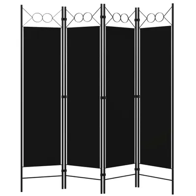 Immagine prodotto di vidaXL Divisorio 4 pezzi Nero 160 x 180 cm