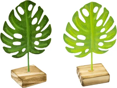 Image de Décoration de table tropicale Partydeko 1 pièce vert-brun 15 cm - taille unique