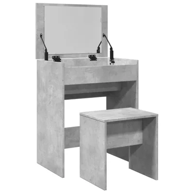 Produktbild von "2026 Promotion" Schminktisch mit Hocker Betongrau 60x40x113,5 cm - Schminktische CC30571
