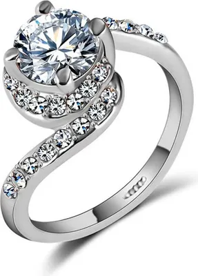 Produktbild von Verlobungsring Zirkonia Kristalle Damen-Ring Solitär-Ring Autiga® silber 52 - Ø 16,51 mm