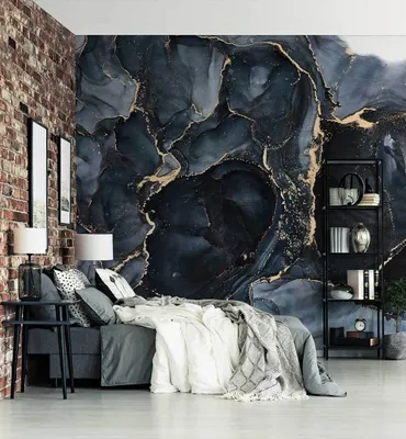 Produktbild von Fototapete Marmor schwarz gold, Material:Superior Vlies 350g/qm, Größe Tapete:520 x 260cm