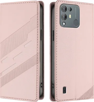 Image de Etui pour Blackview A55 Pro, étui portefeuille en cuirPolyuréthaneavec fente pour cartes et fonction stand Rose