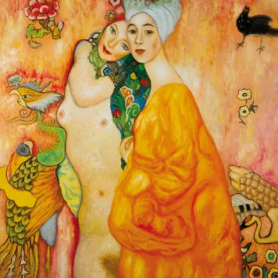 Obrázek produktu pro Gustav Klimt art print obraz - Dva přátelé, 1916 - 1917 (100 x 100 cm)