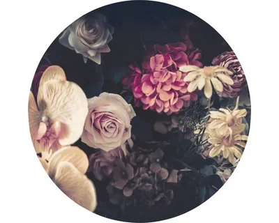 Produktbild von Glasbild Baroque Flowers II Ø 50 cm