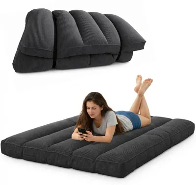 Zdjęcie produktu dla Materac futon gruby i komfortowy - materac na podłogę - składany - pokrowiec do prania - 140x190 cm - Dla 2 osób