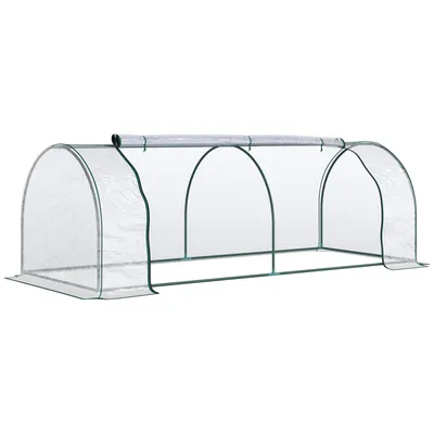 Immagine prodotto di Serra con porta, semenzaio, per la coltivazione delle piante, in acciaio e PVC, 250x100x80 cm