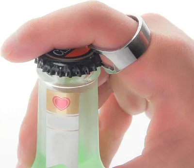 Obrázek produktu pro CHPN - Otevírač na pivo - Otevírač na lahve - Otevírač - Otevírač na pivo ve tvaru kroužku - 22 mm - Otevírač - Příslušenství do baru - Kov - Dárek - Party