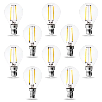 Obrázek produktu pro 10× LED žárovky FILAMENT 230V E14 G45 2W teplá bílá