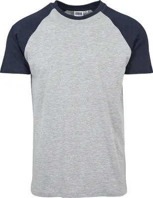 Obrázek produktu pro Pánské tričko Urban Classics Raglan Contrast Tee grey/navy - 5XL