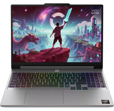 Image de Ordinateur portable gaming Lenovo LOQ 15AHP11, processeur Ryzen 7 250, carte graphique RTX 5060, 16 Go de RAM, disque SSD de 1 To