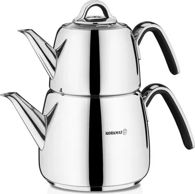 Immagine prodotto di Set di teiere Korkmaz Vertex - 1,0L/2,0L - acciaio inossidabile 18/10, adatto all'induzione