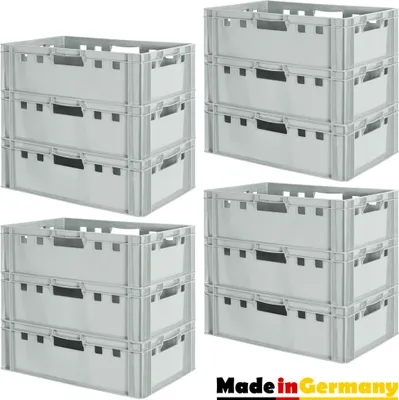 Produktbild von Fleischkiste E2 Fleischkiste Grau Fleischerkiste Fleischkisten Kiste Fleischkiste Eurobox Lebensmittelecht 60 x 40 Metzgerkiste Auswahl Kingpower, Anzahl:12