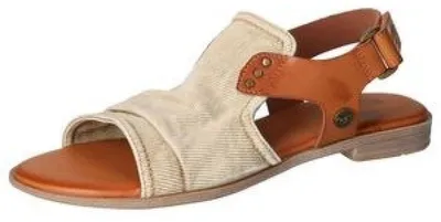 Produktbild von Mustang Damen Sandale Hochfront Nieten Faltendetail Klettverschluss 1388-808, Größe:38 EU, Farbe:Beige