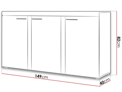 Produktbild von veneti Kommode PUMBA, Matera Old Style, aus LTD + MDF Melaminkanten, kratzfest und widerstandsfähig, mit geräumigen Regalen