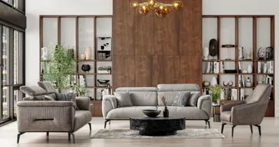 Produktbild von Komfortable Sofagarnitur 3+1 Couch Sofa Polster Wohnzimmer verstellbarer Rücken