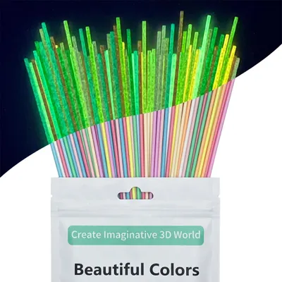 3D-Stift Filament, 100 Stück, 10 Farben, 2,5 mm, PCL, Glow-in-the-Dark