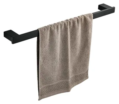 Obrázek produktu pro Ocelová držák na ručníky, černý, 40 cm, pro montáž na zeď