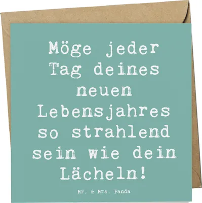 Produktbild von Mr. & Mrs. Panda Deluxe Karte Spruch 80. Geburtstag Freude - Meeresbrise - Geschenk, Happy Birthday, Glückwunschkarte, Klappkarte, doppelkarte, Geburtstagsfeier 80 Jahre