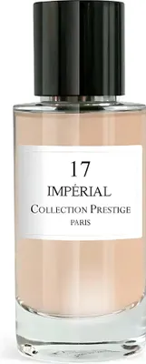 A perfume bottle with a white label and black cap, presented on a white background.