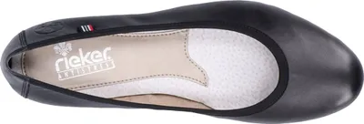 Produktbild von Rieker Damen Ballerina Leder klassisch Riricon Sohle 51994, Größe:41 EU, Farbe:Schwarz