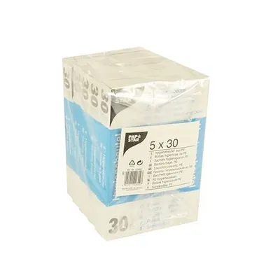 Produktbild von Hygienebeutel 28,5 cm x 8 cm x 7 cm weiss im Spenderkarton