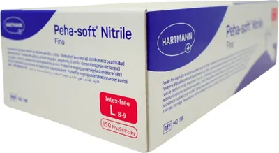 Zdjęcie produktu dla Rękawice Pehasoft nitryl fino bezpudrowe L (150 szt.)