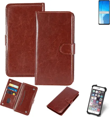 Produktbild von K-S-Trade 360° Hülle kompatibel mit Huawei Honor Play 4 5G braun Kunstleder Case BookCase WalletCase Kunstlederederhülle Handyhülle, Rundumschutz