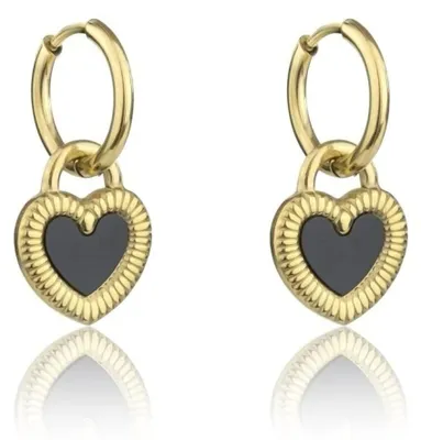 Immagine prodotto di Orecchini 2 in 1 placcati oro con cuore doppio MCE24011G