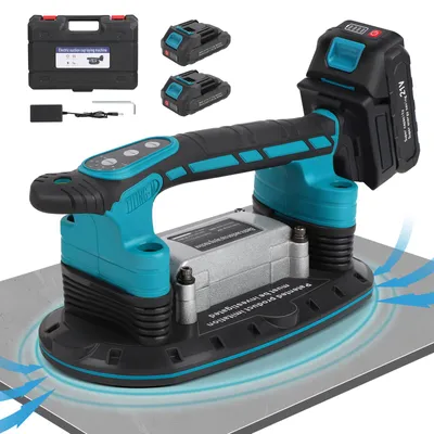Produktbild von 24000RPM Fliesenvibrator mit 2 x 2,5Ah Akku, 290*155mm, 250kg Tragkraft, 6 Gang Fliesen Vibrationsgerät Fliesenmaschine Elektrische Fliesenrüttler