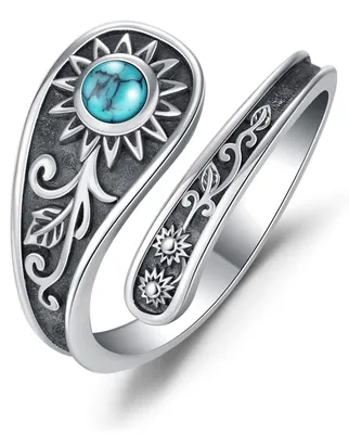 Produktbild von Solidchoice – Vintage-Ring mit verstellbarem Türkis-Stein für Damen