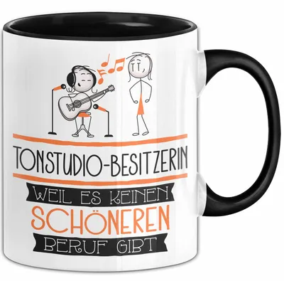 Produktbild von Tonstudio-Besitzerin Weil Es Keinen Schöneren Beruf Gibt Tasse Geschenk für Eine Tonstudio-Besitzerin Lustig (Schwarz)