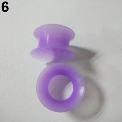 Produktbild von Stück weiche Silikon-Ohr-Fleisch-Tunnel-Plug-Strecker-Piercing-Messgerät-Ohrringe-Lila,16 mm