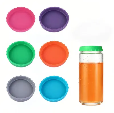 6er-Set Silikondeckel für Getränkedosen, wiederverwendbar