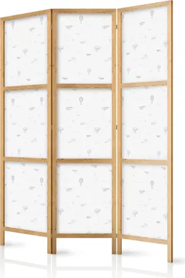 Obrázok produktu pre Japonský paraván pre deti 135x172 cm 3-dielny čierny