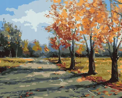 Produktbild von "Malen nach Zahlen: Herbstlicher Park, 50x40 cm, inklusive Rahmen."
