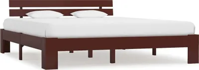 Zdjęcie produktu dla Rama łóżka, ciemnobrązowa, lite drewno sosnowe, 160 x 200 cm