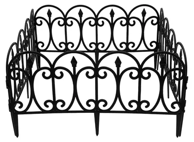 Immagine prodotto di Recinzione per giardino sicura per bambini e animali domestici - Set di recinzione composto da 5 elementi - Barriera a picchetto pieghevole - Plastica PP - Protezione delle piante all'esterno - Colore nero