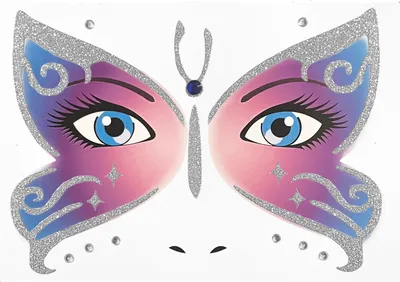 Produktbild von Oblique Unique Schmetterling Gesicht Sticker Set Tiergesicht Aufkleber für Fasching Karneval Geburtstag Kinder Motto Party
