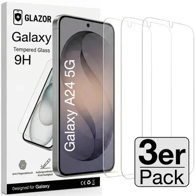 Produktbild von 3x Galaxy A24 5G Panzerglas Panzerfolie Schutzglas Display Glas Schutzfolie 9H